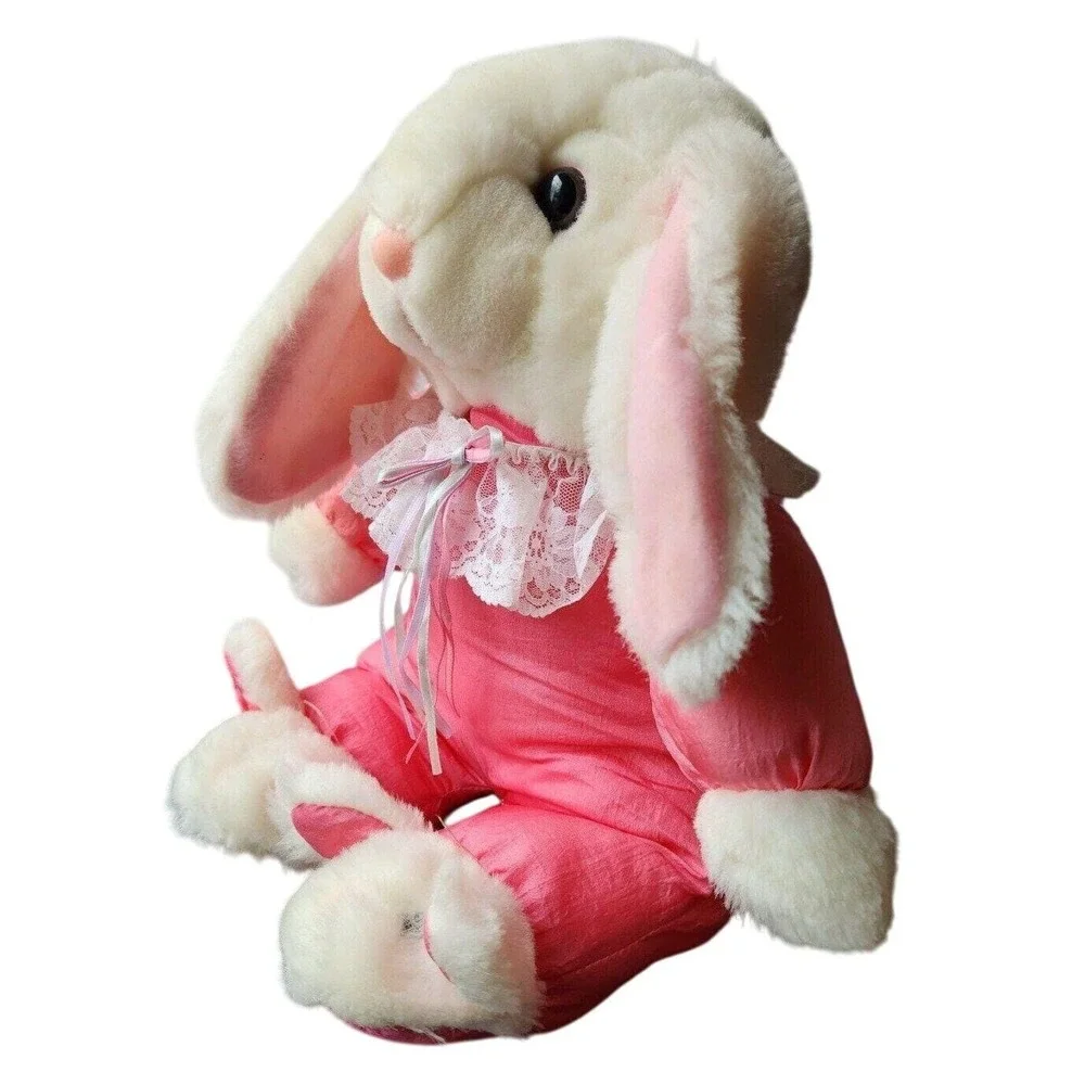 Vintage Main Joy Limited Plush Rabbit Pink Satin & Lace In Bunny Slippers Easter